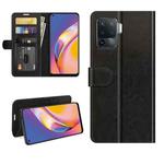 For OPPO A94 4G / F19 Pro / Reno5 Lite R64 Texture Single Horizontal Flip Protective Case with Holder & Card Slots & Wallet& Photo Frame(Black)