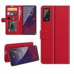 For Wiko Power U20 R64 Texture Single Horizontal Flip Protective Case with Holder & Card Slots & Wallet& Photo Frame(Red)