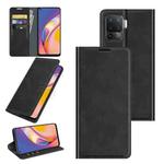 For OPPO A94 4G / F19 Pro / Reno5 Lite Retro-skin Business Magnetic Suction Leather Case with Holder & Card Slots & Wallet(Black)