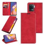 For OPPO A94 4G / F19 Pro / Reno5 Lite Retro-skin Business Magnetic Suction Leather Case with Holder & Card Slots & Wallet(Red)