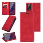 For Wiko Power U20 Retro-skin Business Magnetic Suction Leather Case with Holder & Card Slots & Wallet(Red)