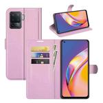 For OPPO A94 4G / F19 Pro / Reno 5 Lite Litchi Texture Horizontal Flip Protective Case with Holder & Card Slots & Wallet(Pink)