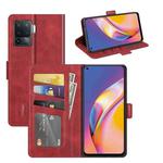 For OPPO A94 4G / F19 Pro / Reno 5 Lite Dual-side Magnetic Buckle Horizontal Flip Leather Case with Holder & Card Slots & Wallet(Red)