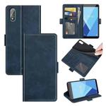 For Wiko Y51 Dual-side Magnetic Buckle Horizontal Flip Leather Case with Holder & Card Slots & Wallet(Dark Blue)