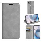 For Motorola Moto One 5G Ace Retro-skin Business Magnetic Suction Leather Case with Holder & Card Slots & Wallet(Grey)