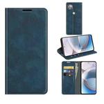For Motorola Moto One 5G Ace Retro-skin Business Magnetic Suction Leather Case with Holder & Card Slots & Wallet(Dark Blue)