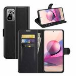 For Xiaomi Redmi Note 10 4G / Note 10S Litchi Texture Horizontal Flip Protective Case with Holder & Card Slots & Wallet(Black)