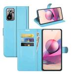 For Xiaomi Redmi Note 10 4G / Note 10S Litchi Texture Horizontal Flip Protective Case with Holder & Card Slots & Wallet(Blue)