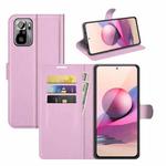 For Xiaomi Redmi Note 10 4G / Note 10S Litchi Texture Horizontal Flip Protective Case with Holder & Card Slots & Wallet(Pink)