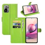 For Xiaomi Redmi Note 10 4G / Note 10S Litchi Texture Horizontal Flip Protective Case with Holder & Card Slots & Wallet(Green)