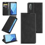 For Wiko Y51 Retro-skin Business Magnetic Suction Leather Case with Holder & Card Slots & Wallet(Black)