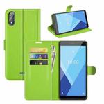 For Wiko Y51 Litchi Texture Horizontal Flip Protective Case with Holder & Card Slots & Wallet(Green)