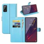 For Wiko Power U20 Litchi Texture Horizontal Flip Protective Case with Holder & Card Slots & Wallet(Blue)