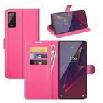 For Wiko Power U20 Litchi Texture Horizontal Flip Protective Case with Holder & Card Slots & Wallet(Rose red)
