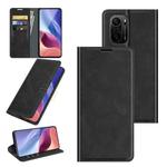 For Xiaomi Redmi K40 Pro / K40 / Poco F3 / Mi 11i Retro-skin Business Magnetic Suction Leather Case with Holder & Card Slots & Wallet(Black)