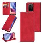 For Xiaomi Redmi K40 Pro / K40 / Poco F3 / Mi 11i Retro-skin Business Magnetic Suction Leather Case with Holder & Card Slots & Wallet(Red)