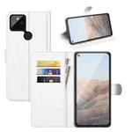 For Google Pixel 5A 5G Litchi Texture Horizontal Flip Protective Case with Holder & Card Slots & Wallet(White)