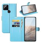 For Google Pixel 5A 5G Litchi Texture Horizontal Flip Protective Case with Holder & Card Slots & Wallet(Blue)