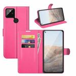 For Google Pixel 5A 5G Litchi Texture Horizontal Flip Protective Case with Holder & Card Slots & Wallet(Rose Red)