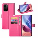 For Xiaomi Redmi K40 Pro / K40 / Poco F3 / Mi 11i Litchi Texture Horizontal Flip Protective Case with Holder & Card Slots & Wallet(Rose Red)
