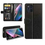 For OPPO Find X3 Pro / Find X3 R64 Texture Single Horizontal Flip Protective Case with Holder & Card Slots & Wallet& Photo Frame(Black)