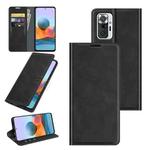 For Xiaomi Redmi Note 10 Pro / Note 10 Pro Max Retro-skin Business Magnetic Suction Leather Case with Holder & Card Slots & Wallet(Black)