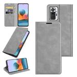 For Xiaomi Redmi Note 10 Pro / Note 10 Pro Max Retro-skin Business Magnetic Suction Leather Case with Holder & Card Slots & Wallet(Grey)