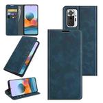 For Xiaomi Redmi Note 10 Pro / Note 10 Pro Max Retro-skin Business Magnetic Suction Leather Case with Holder & Card Slots & Wallet(Dark Blue)