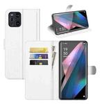 For OPPO Find X3 Pro / Find X3 Litchi Texture Horizontal Flip Protective Case with Holder & Card Slots & Wallet(White)