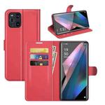 For OPPO Find X3 Pro / Find X3 Litchi Texture Horizontal Flip Protective Case with Holder & Card Slots & Wallet(Red)