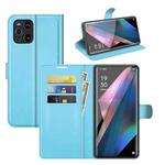 For OPPO Find X3 Pro / Find X3 Litchi Texture Horizontal Flip Protective Case with Holder & Card Slots & Wallet(Blue)