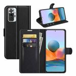 For Xiaomi Redmi Note 10 Pro / Note 10 Pro (Indian Version) / Note 10 Pro Max Litchi Texture Horizontal Flip Protective Case with Holder & Card Slots & Wallet(Black)