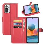 For Xiaomi Redmi Note 10 Pro / Note 10 Pro (Indian Version) / Note 10 Pro Max Litchi Texture Horizontal Flip Protective Case with Holder & Card Slots & Wallet(Red)