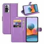 For Xiaomi Redmi Note 10 Pro / Note 10 Pro (Indian Version) / Note 10 Pro Max Litchi Texture Horizontal Flip Protective Case with Holder & Card Slots & Wallet(Purple)