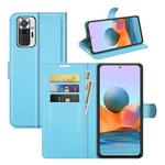 For Xiaomi Redmi Note 10 Pro / Note 10 Pro (Indian Version) / Note 10 Pro Max Litchi Texture Horizontal Flip Protective Case with Holder & Card Slots & Wallet(Blue)