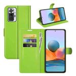 For Xiaomi Redmi Note 10 Pro / Note 10 Pro (Indian Version) / Note 10 Pro Max Litchi Texture Horizontal Flip Protective Case with Holder & Card Slots & Wallet(Green)