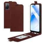 For OPPO A55 5G R64 Texture Single Vertical Flip Leather Protective Case with Card Slots & Photo Frame(Brown)