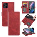 For OPPO Find X3 Pro / Find X3 Dual-side Magnetic Buckle Horizontal Flip Leather Case with Holder & Card Slots & Wallet(Red)