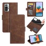 For Xiaomi Redmi Note 10 Pro / Note 10 Pro (Indian Version) / Note 10 Pro Max Dual-side Magnetic Buckle Horizontal Flip Leather Case with Holder & Card Slots & Wallet(Brown)