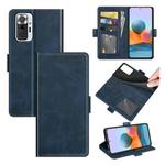 For Xiaomi Redmi Note 10 Pro / Note 10 Pro (Indian Version) / Note 10 Pro Max Dual-side Magnetic Buckle Horizontal Flip Leather Case with Holder & Card Slots & Wallet(Dark Blue)