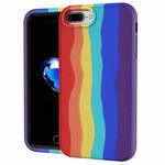 For iPhone SE 2022 / SE 2020 / 8 / 7 Rainbow Silicone +PC Shockproof Skid-proof Dust-proof Case(Rainbow Red)