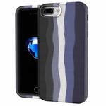 For iPhone 8Plus / 7 Plus Rainbow Silicone +PC Shockproof Skid-proof Dust-proof Case(Rainbow Black)
