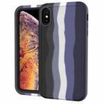 For iPhone XR Rainbow Silicone +PC Shockproof Skid-proof Dust-proof Case(Rainbow Black)