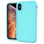For iPhone XR Solid Color PC + Silicone Shockproof Skid-proof Dust-proof Case(Teal)