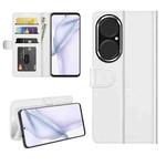 For Huawei P50 R64 Texture Single Horizontal Flip Protective Case with Holder & Card Slots & Wallet& Photo Frame(White)