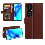 For Huawei P50 Pro R64 Texture Single Horizontal Flip Protective Case with Holder & Card Slots & Wallet& Photo Frame(Brown)