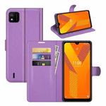 For Wiko Y62 Litchi Texture Horizontal Flip Protective Case with Holder & Card Slots & Wallet(Purple)
