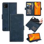 For Wiko Y62 Dual-side Magnetic Buckle Horizontal Flip Leather Case with Holder & Card Slots & Wallet(Dark Blue)