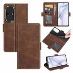 For Huawei P50 Dual-side Magnetic Buckle Horizontal Flip Leather Case with Holder & Card Slots & Wallet(Brown)