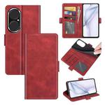 For Huawei P50 Dual-side Magnetic Buckle Horizontal Flip Leather Case with Holder & Card Slots & Wallet(Red)